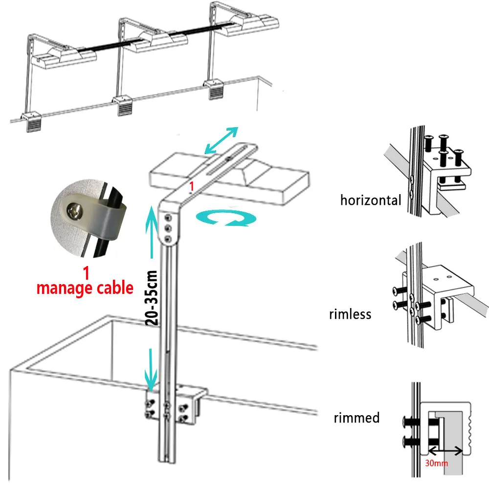 Рукоятка набор использовать для Led аквариума свет Рыбалка Коралловая морская
