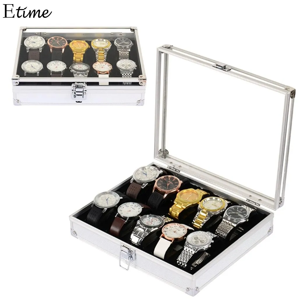 Коробка для часов FANALA 12 ячеек в сетку с металлической пряжкой Winder Boite Montre коробка