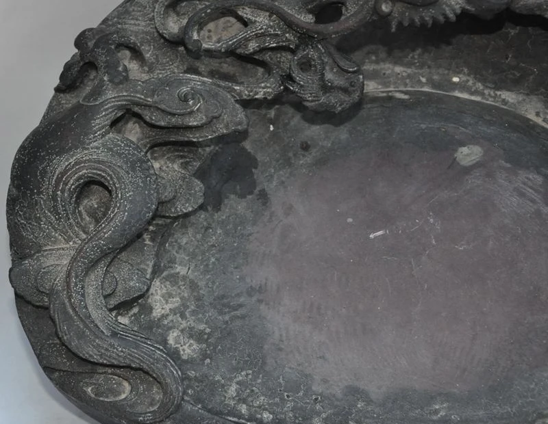 14 &quotСтарый Китай камень Дракон играть шарик Тыква Статуя чернил-камень чернил