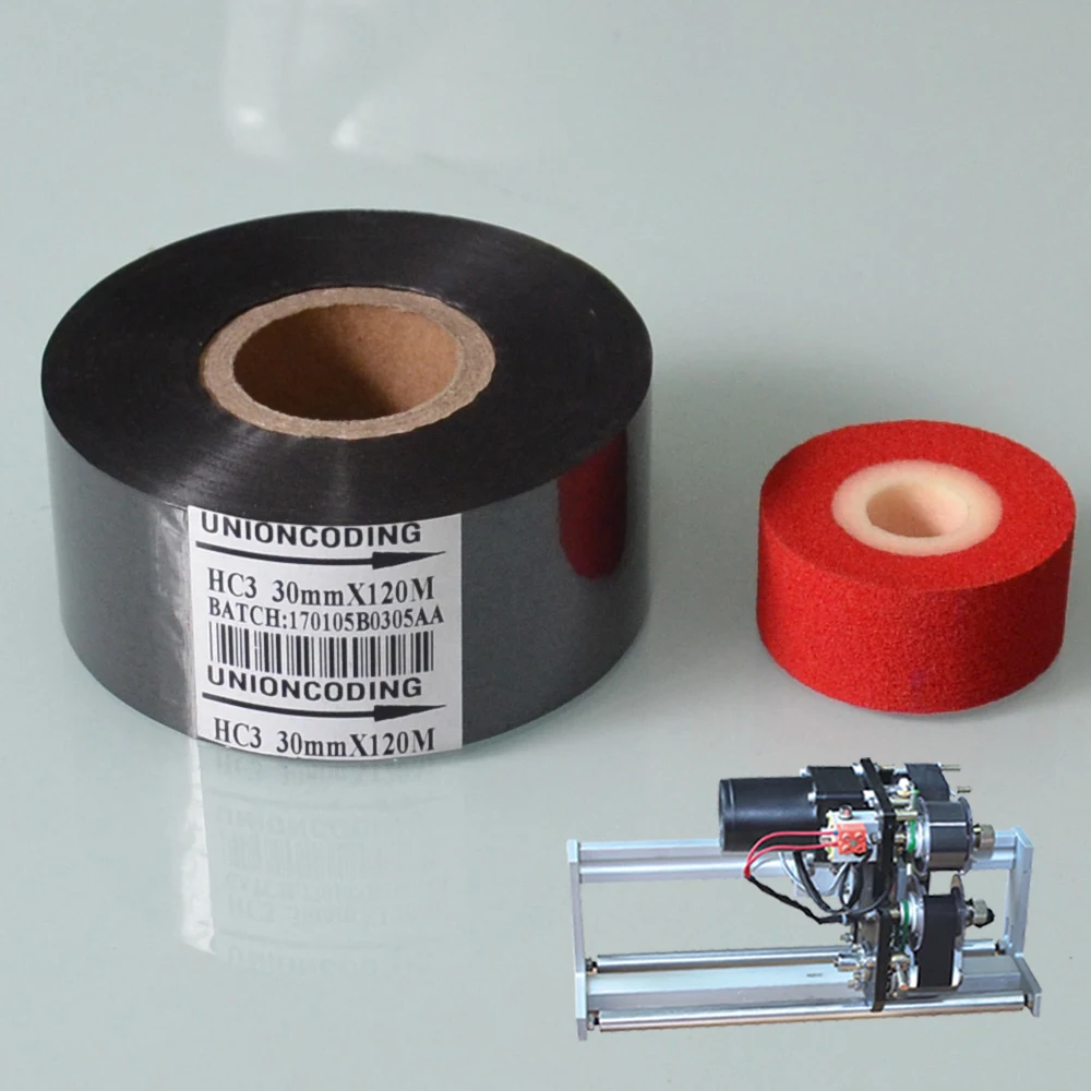

Black Width 35mm length 120M hot stamp date coding machine ribbon foil on Medical industry