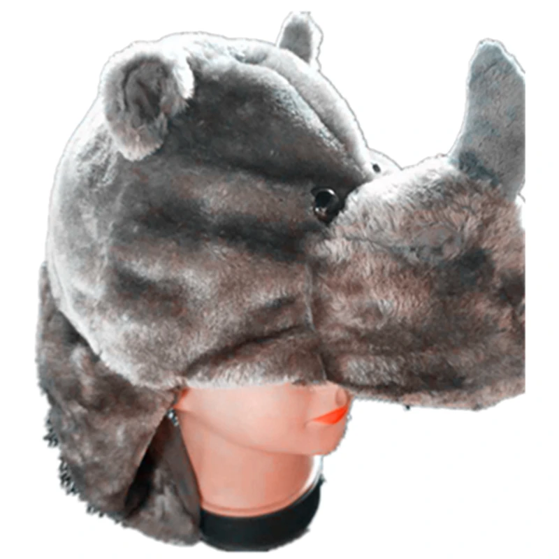 Новый мягкий теплый животных Кепки носорог Костюм вечерние школы милый Rhino