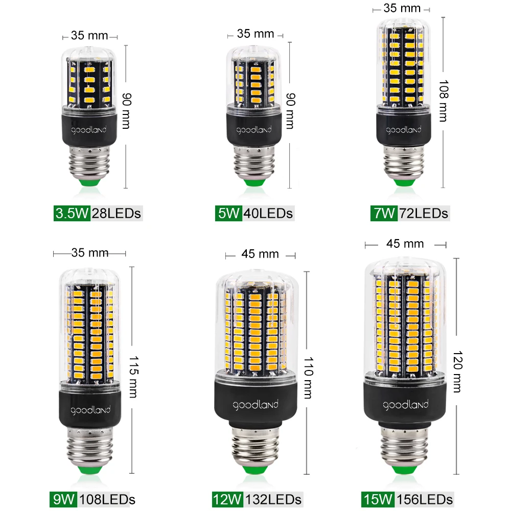 Светодиодная лампа Goodland E27 Smart IC SMD5736 E14 светодиодная переменного тока 85-265 в 3 5 Вт 7 9