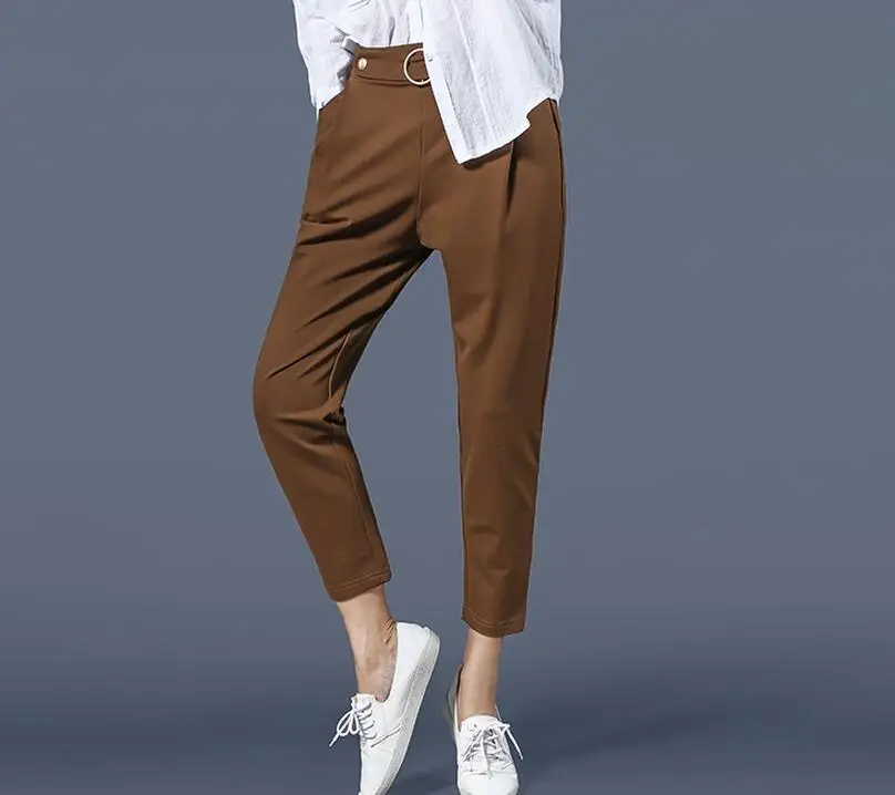 Женская мода новинка модные весенние свободные штаны Тонкие haroun с кодовым