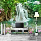 Пользовательские фотообои 3D водопады природа пейзаж фрески гостиная телевизор диван домашний декор Классическая настенная ткань Papel De Parede