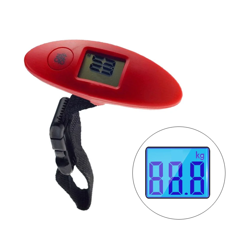 red 40 кг/100 г цифровые электронные весы для багажа с ЖК-дисплеем портативные дорожные весы для чемодана с ремешком цифровые весы Ручка - Цвет: red