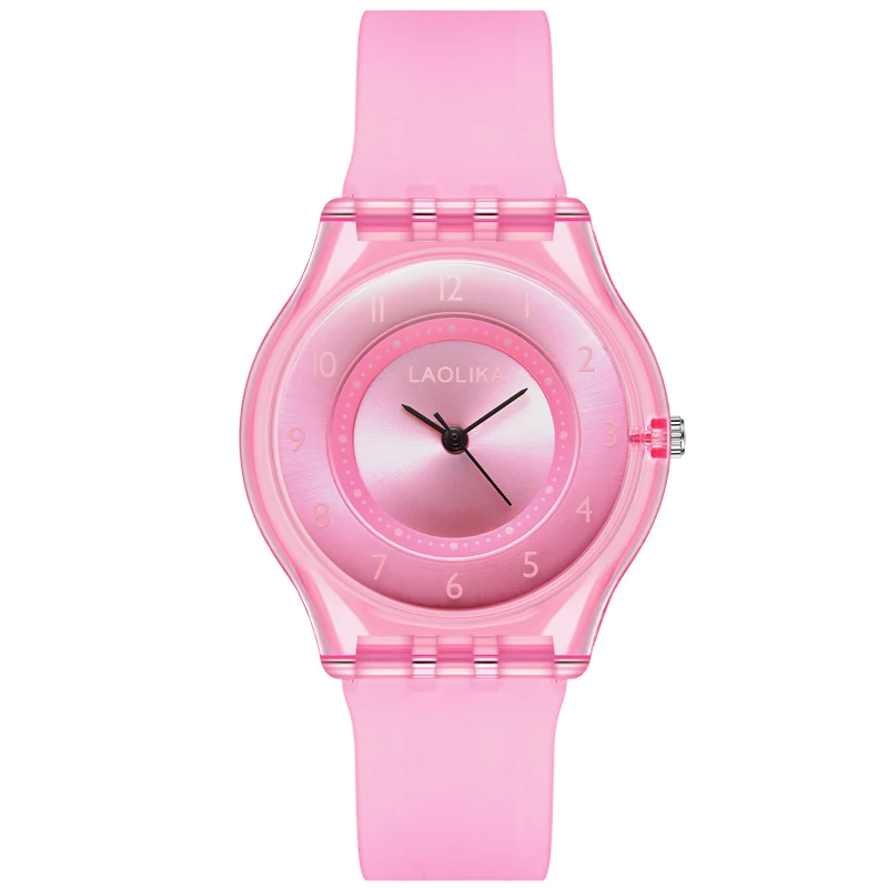 Модные женские часы-браслет для девушек 2020 кварцевые часы с пластиковым ремешком