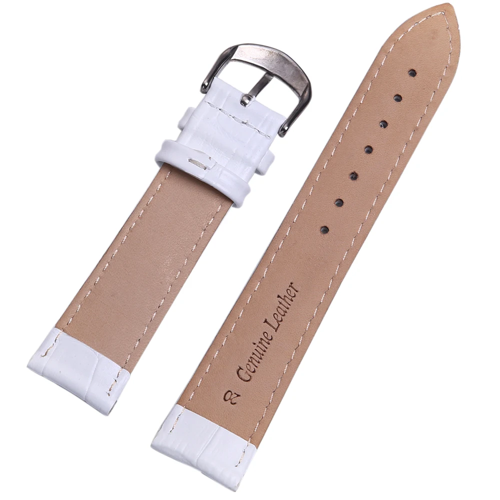 Ремешок кожаный для женских наручных часов браслет розового белого красного