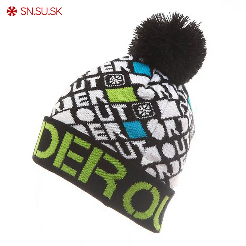 Вязаная зимняя хлопковая шапочка Хип хоп Теплые лыжные шапки Модная женская и