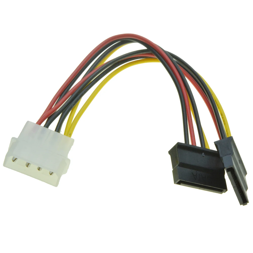 4Pin Molex Male от 1 до 2 SATA Female удлинитель IDE Power Port to Dual 15 Pin Y Splitter|cable ide|sata female15 pin sata |