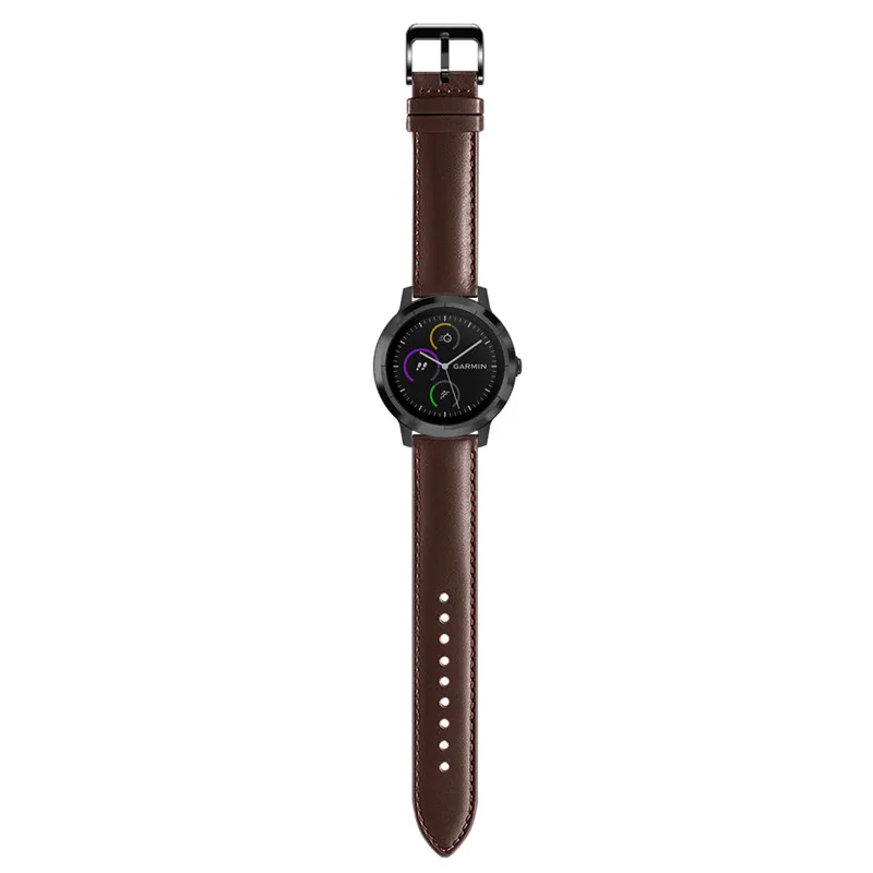 20mm High quality Leather bracelet For Garmin Venu vivoactive 3 music Forerunner 245 645 strap Smart Watch Quick release band