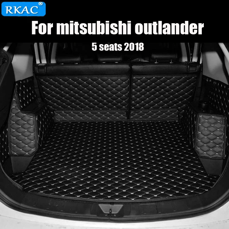 

High quality mats! Special car trunk mats for mitsubishi outlander 2018 5 seats waterproof cargo liner mat boot carpets leather