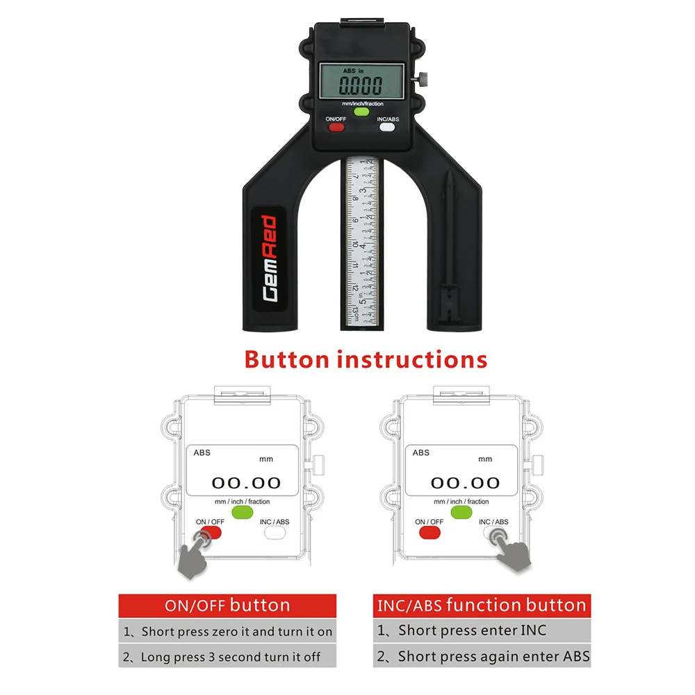 Энергосберегающий глубиномер Индикатор высоты измерительный инструмент