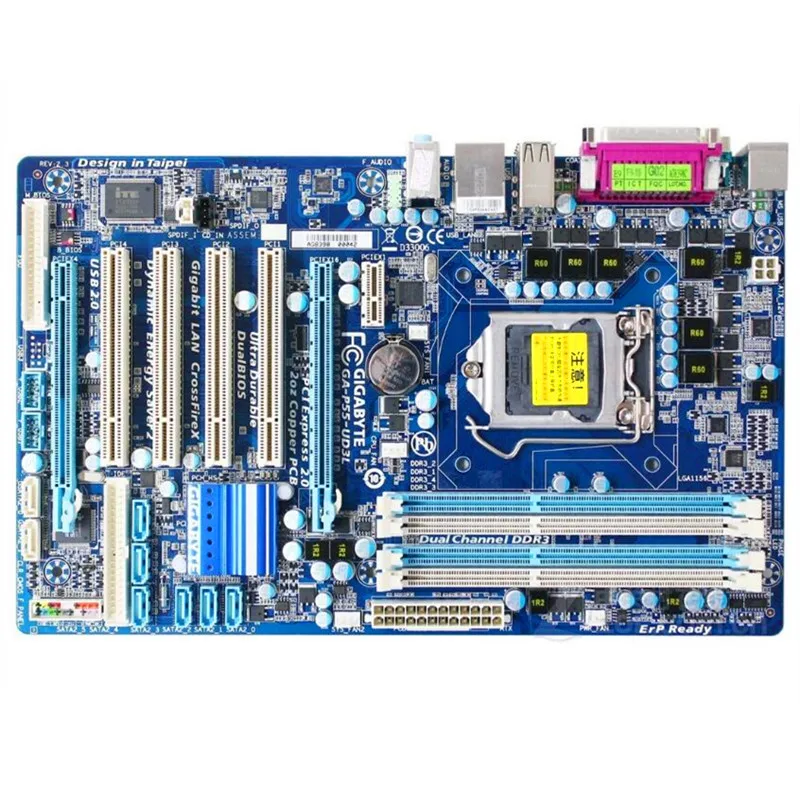 Для Gigabyte GA-P55-UD3L оригинальная б/у настольная материнская плата P55-UD3L H55 Socket LGA 1156 DDR3 ATX в продаже