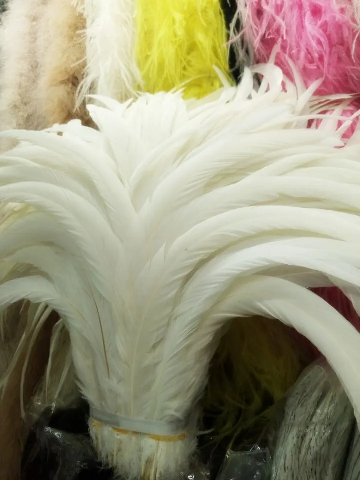 Plumas de cola de gallo blanco puro natural de alta calidad, 500 piezas, 14-16 pulgadas/35-40cm, bricolaje decorativo, venta al por mayor-0