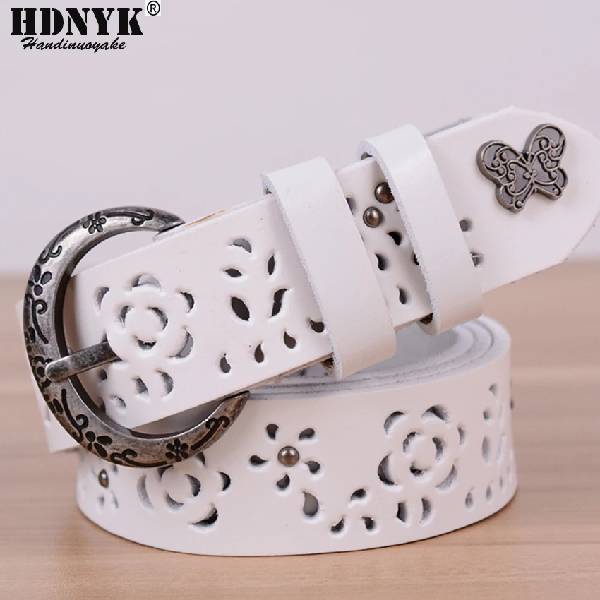 Ремень из воловьей кожи Женский роскошный винтажный дизайнерский пояс в стиле