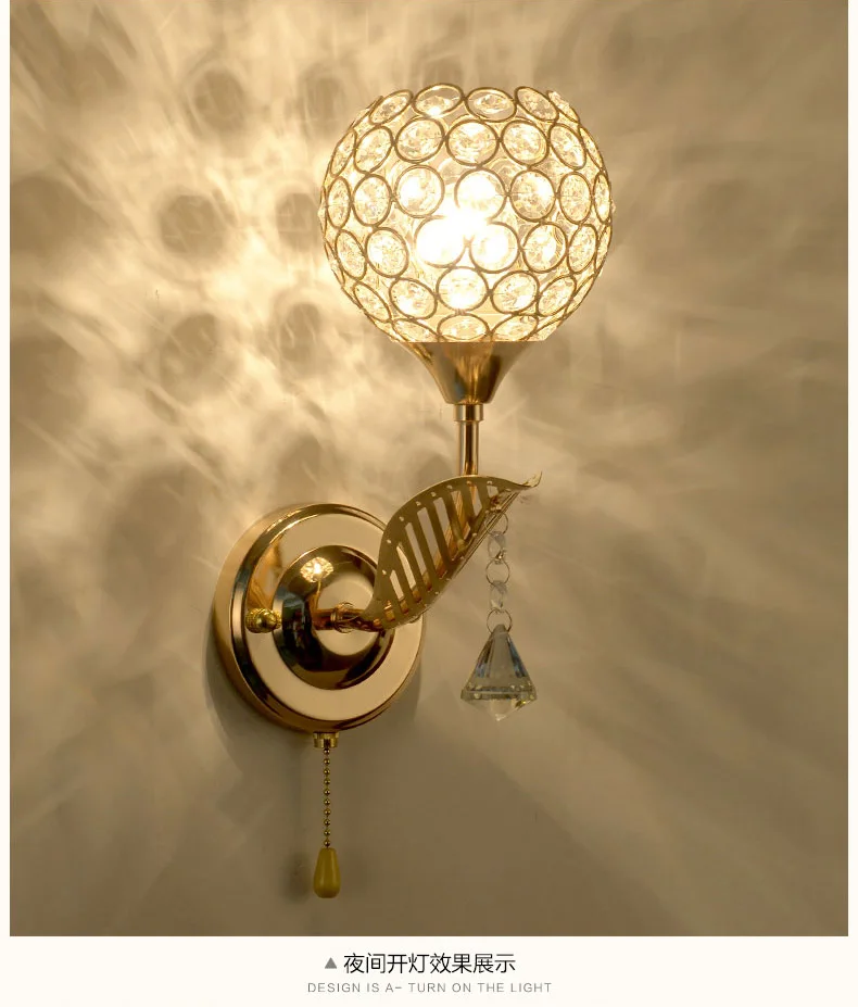 Бесплатная доставка кристалл настенный светильник для гостиной|lamp stem|lamp sensorlamp