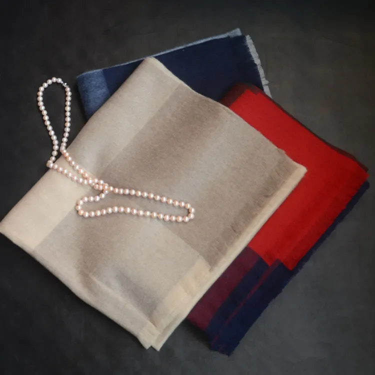 

high grade 100%goat cashmere women's contrast color plaid scarfs shawl pashmina mid-thick 70x200cm wholesale retail