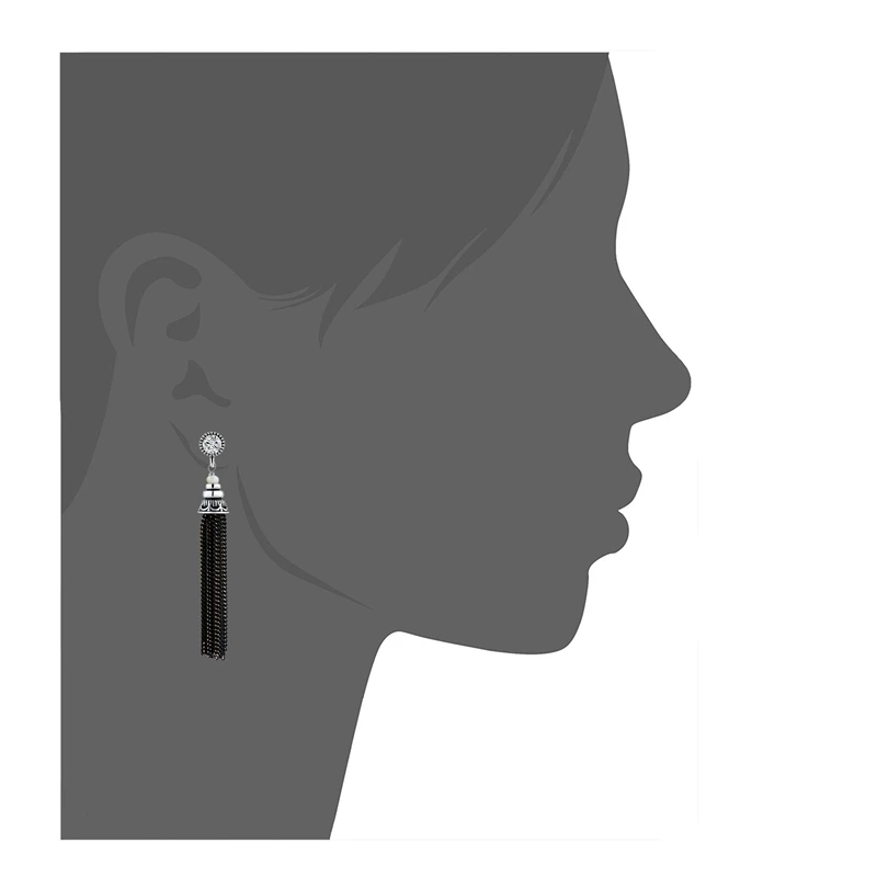 

TOUCHEART Trendy -Silver-Brand Jewelry Ethnic Bohemian Jewelry Black Tassel Drop Dangle Statement Earrings for Women SER160106