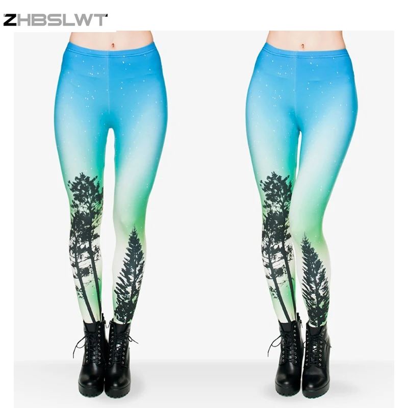 ZHBSLWT Hot 2017 Sale New Arrival 3D Printed Fashion Women Leggings Space Galaxy Leggins