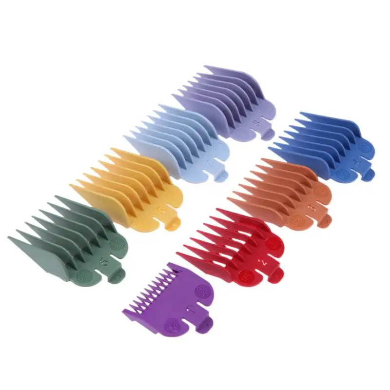 8 Sizes Colored Limit Comb Guide Attachment Set Haircutting Tools for Electric Hair Clipper Shaver | Красота и здоровье