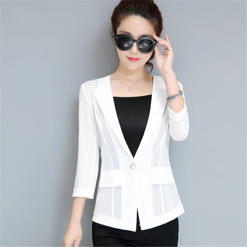 Новинка весна-лето 2020 Тонкий маленький костюм короткий прозрачный женский с