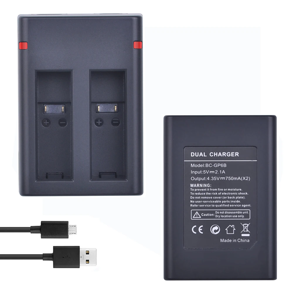 

1x ASBBA-001 ASBBA 001 Dual USB Battery Charger with Type C Port for Gopro Fusion Battery for Gopro Fusion 360 Degree Camera