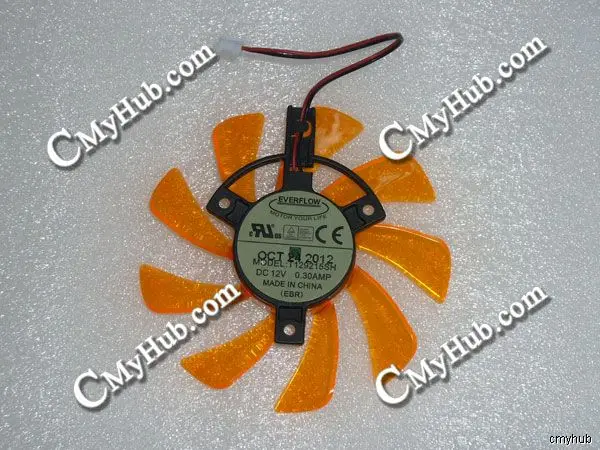 Вентилятор охлаждения ZOTAC GPU оригинальный для EVERFLOW T129215SH DC12V 0.30AMP 2Pin 2 провода 85