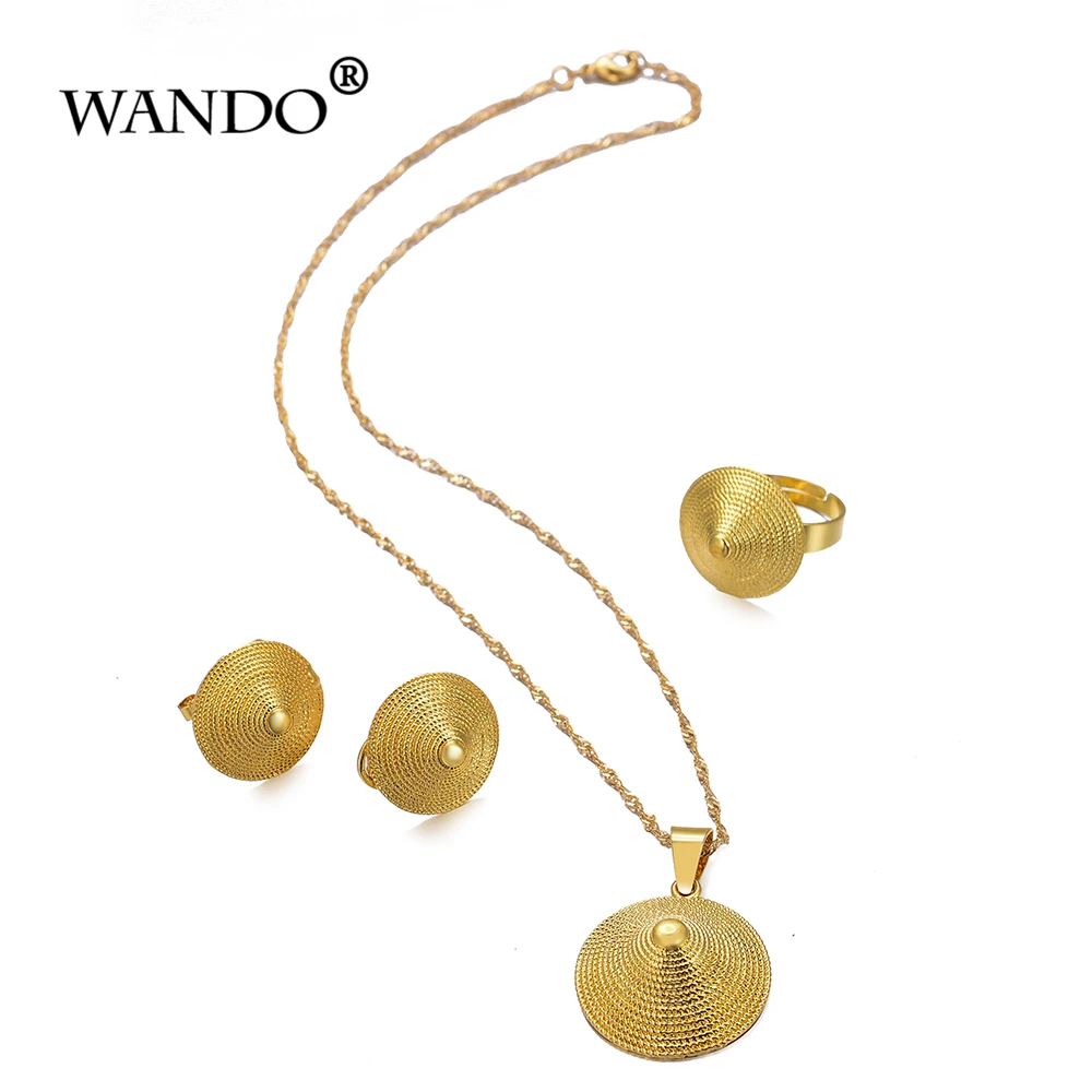 WANDO Африканские свадебные украшения набор Цепочки и ожерелья серьги из
