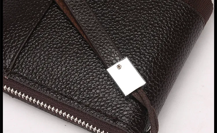 FEIDIKABOLO, роскошный бренд, натуральная кожа, клатч, мужской кошелек, Carteira masculina, на молнии, мужские кошельки, в полоску, черный кошелек для мужчин, 816
