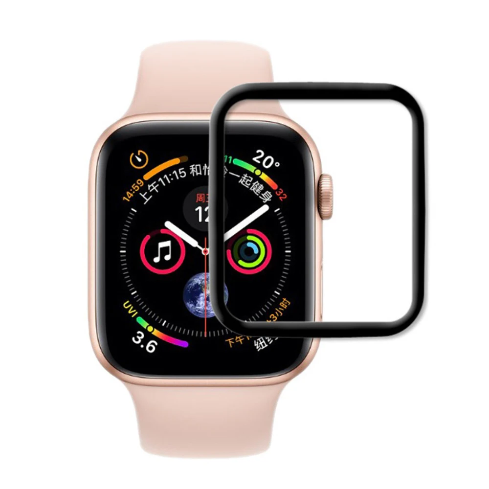 Закаленное стекло для Apple Watch 6 se 5 4 40 мм 44 полное покрытие изогнутое защитное 3D iwatch