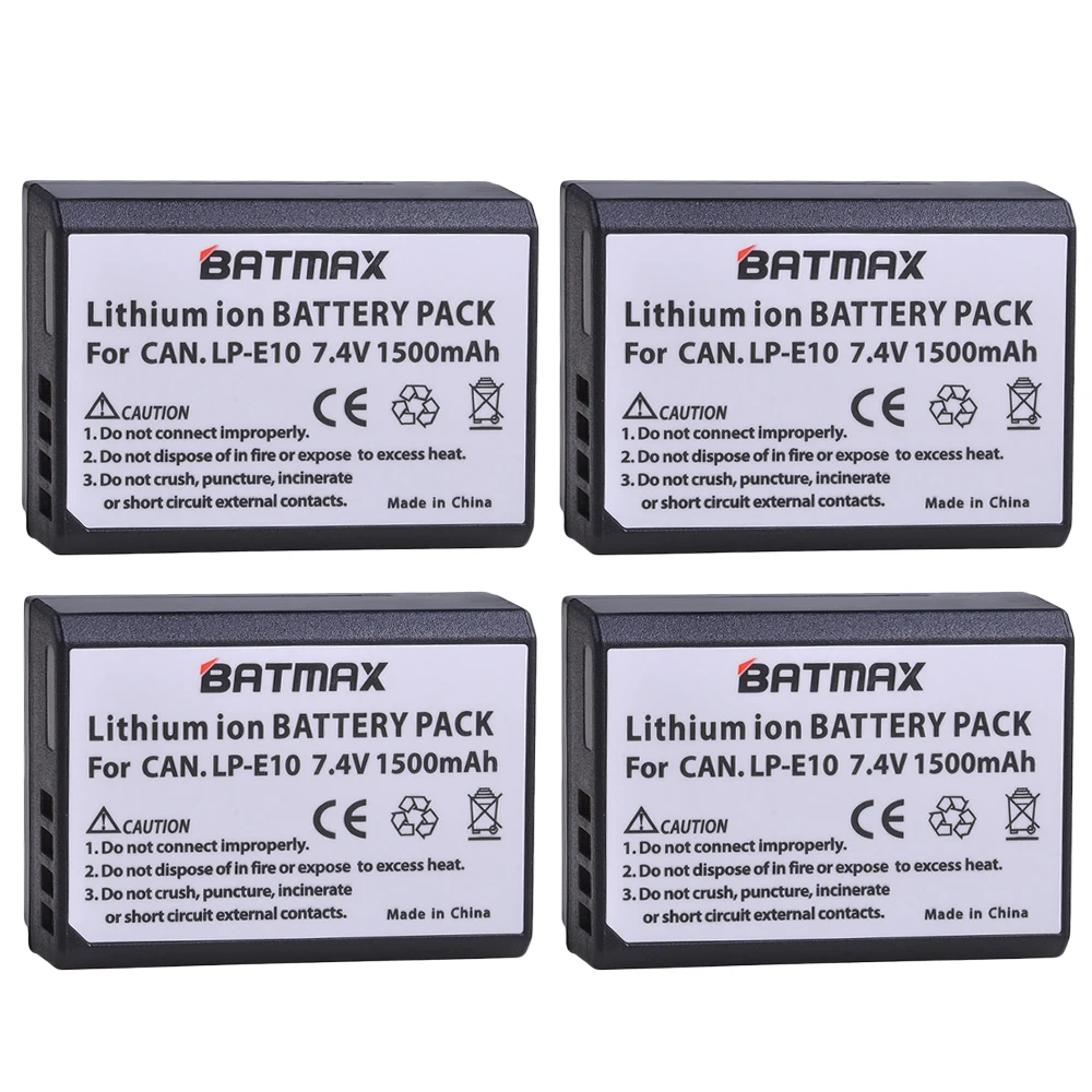 Аккумулятор Batmax 4x1500 мАч аккумулятор для телефона LPE10 LP E10 + двойное зарядное