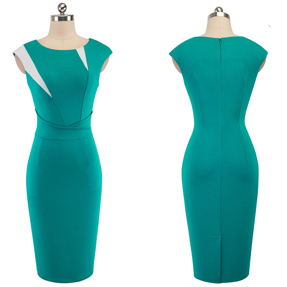 Nice forever Винтаж Оптические иллюзии Лоскутная носить на работу молния vestidos