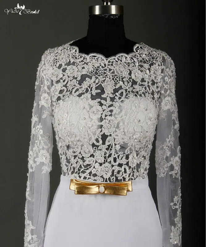 Шифоновое свадебное платье с длинным рукавом сексуальное женское открытой