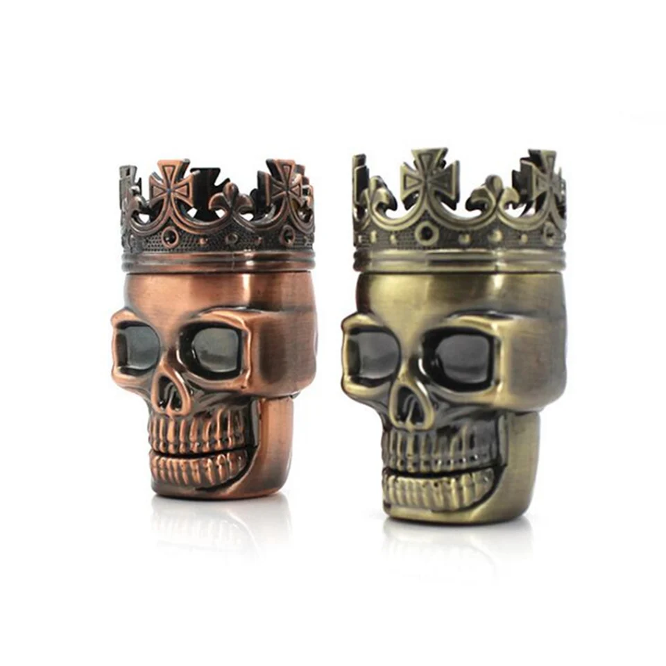 

Smoke Grinder Weed Metal King Skull Tobacco Spice Herb Grinders Crusher Pollen Catcher Tabaco Acessorios Cinnamon