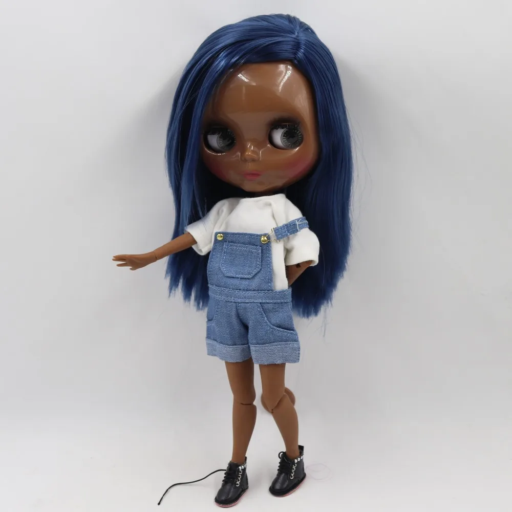 ICY fortune days factory blyth кукла супер черный тон кожи темная кожа синие волосы суставы тела 1/6 30 см BL6221