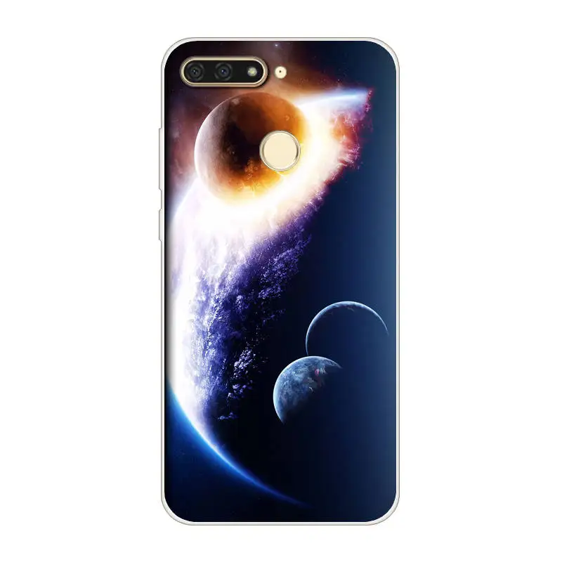 Чехол для Huawei Y6 Prime 2018 мягкая задняя крышка из ТПУ чехол телефона искусственная