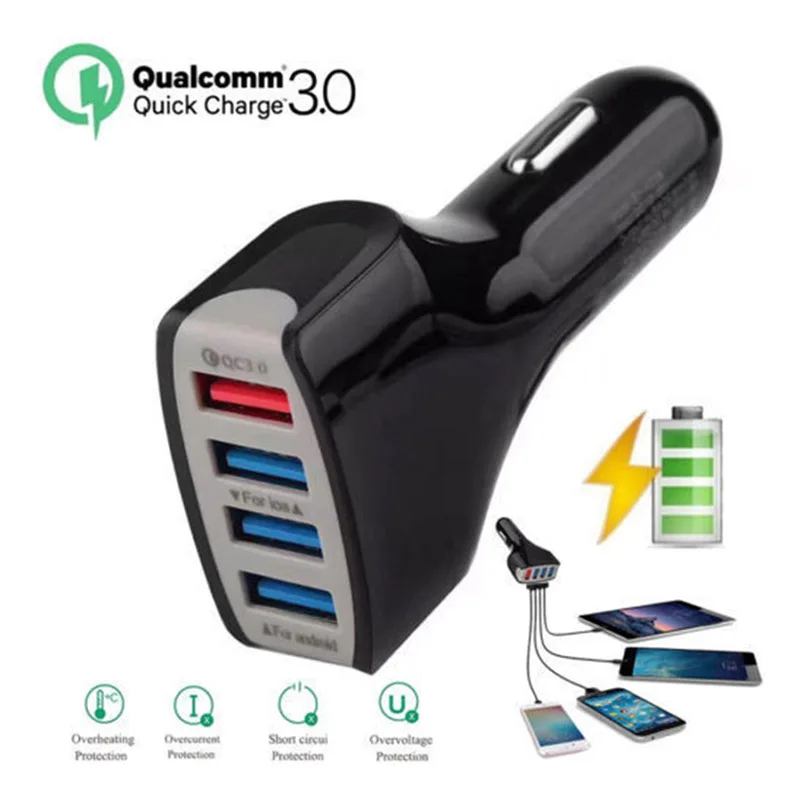 Универсальный QC 3 0 Quick Charge 4 порта USB беспроводной адаптер для автомобильного