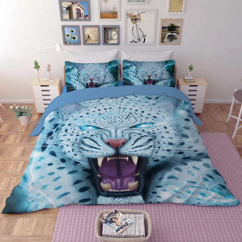 Комплект постельного белья с 3D рисунком диких животных свирепый лев 3 шт. | Дом и