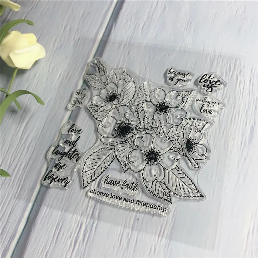 clear stamp Цветок растение слова Фея силиконовые прозрачные штампы для скрапбукинга и высечки набор/ открытка создание настроения сладкий штамп 727 - Цвет: clear stamp