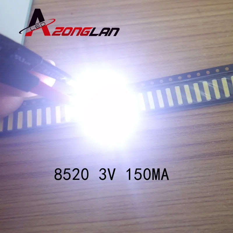 50 шт для EVERLIGHT SMD 8520 LED подсветка 0 5 W 3V холодный белый 50-55LM ТВ применение | Лампы и