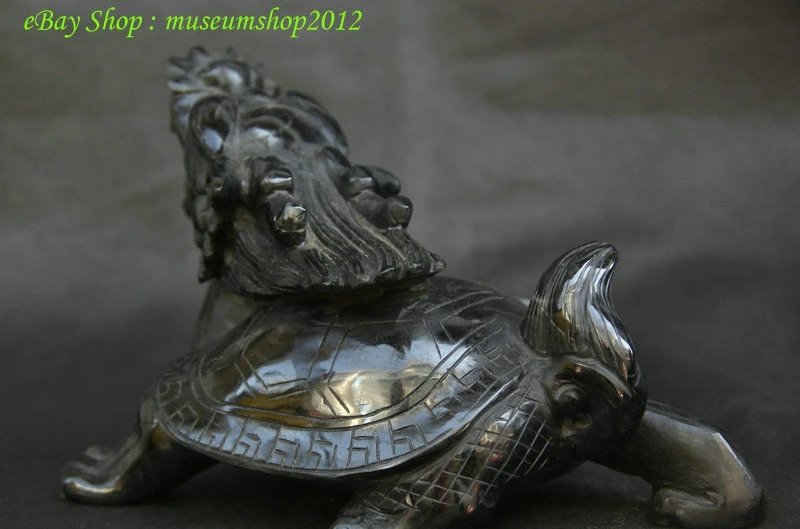 7&quotChinese Natural 100% Dushan Jade Wealth Money Tortoise Turtle longevity Statue | Дом и сад