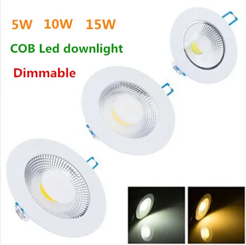Бесплатная доставка 30 ШТ. 5 Вт/10 Вт/15 Вт Затемнения COB LED Вниз Потолок Точечные
