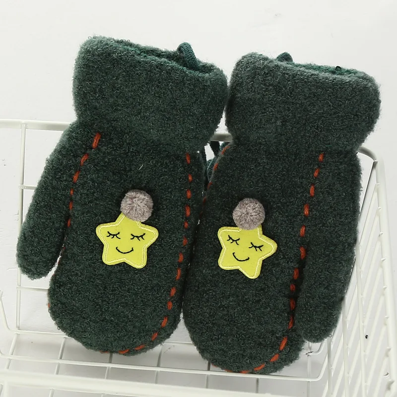 2018 зима детская Перчатки сумка Теплые перчатки милые плюс бархат утолщение обувь