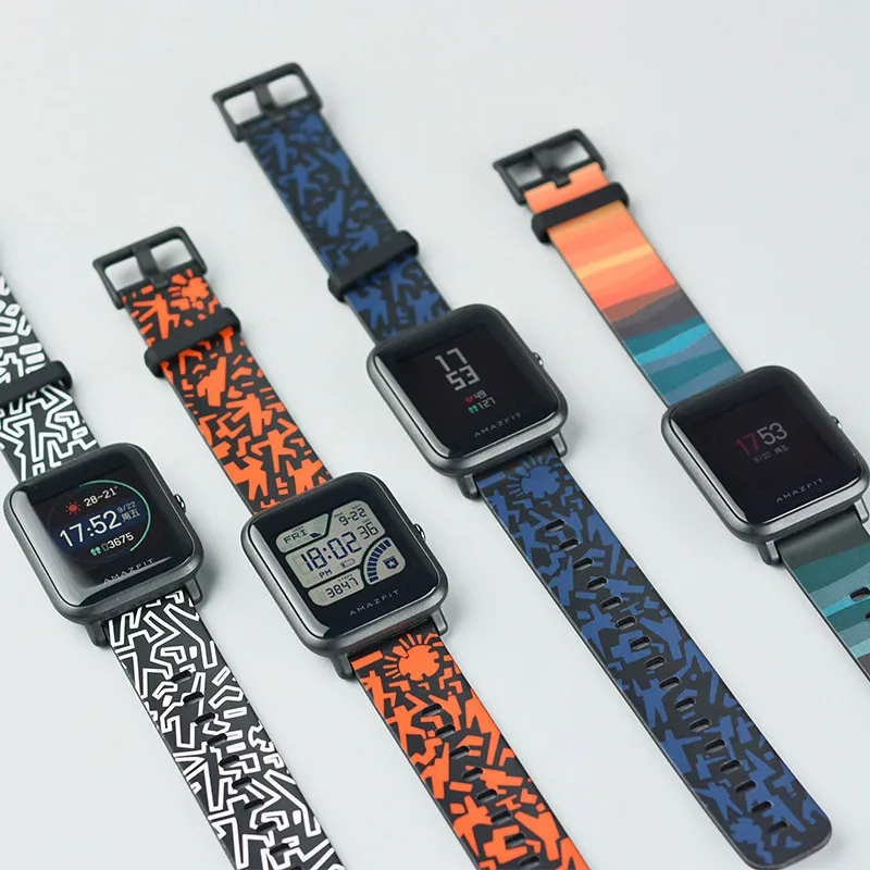 Xiaomi Amazfit Смарт часы ремешок радуга и Тотем серии цветов молодежное издание