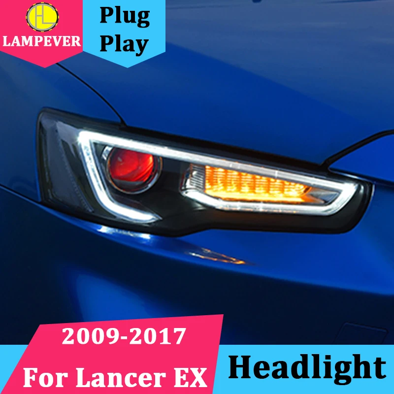 Чехол для автомобильных фар Mitsubishi Lancer 2009 2017 светодиодные фары Sentra DRL H7 D2H Hid Bi Xenon