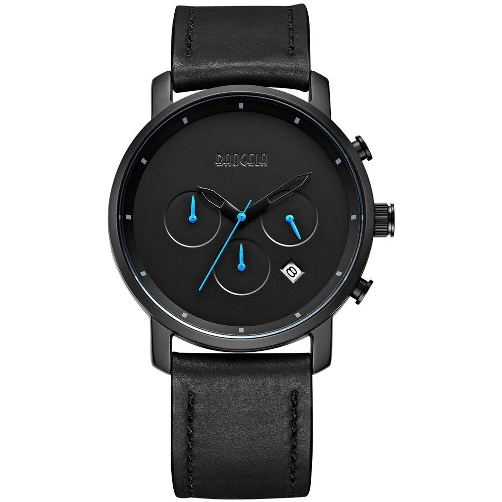 Мужские кварцевые часы из натуральной кожи спортивные для студентов с