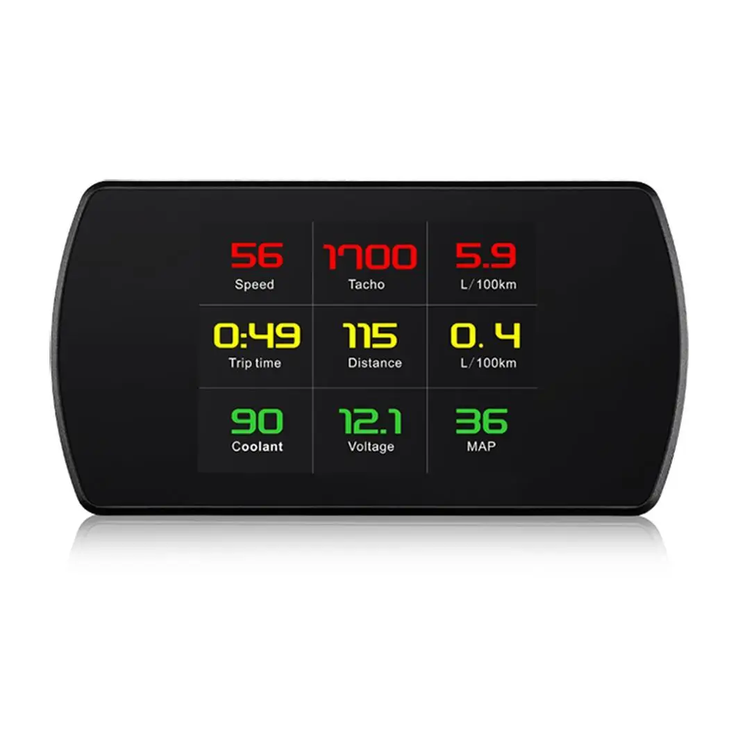 P12 4.3 Inch LCD Car Head Up Display HUD OBD 2 Multifunction On-Board Computer hud Electronics Speedometer | Автомобили и