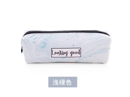 light green Из мультфильма «Холодное сердце», 1 шт. Карандаш Чехол для девочек и мальчиков, Мрамор узор из искусственной кожи сумка для ручек из канцелярские принадлежности для школьников, студентов канцелярские принадлежности - Цвет: light green