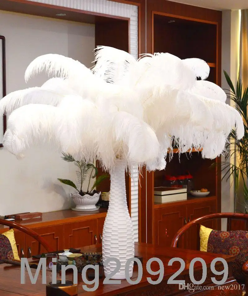 

50pcs/lot 18-20 inch(45-50cm) white Ostrich Feather plumes for wedding centerpiece wedding party event decor festive decoration
