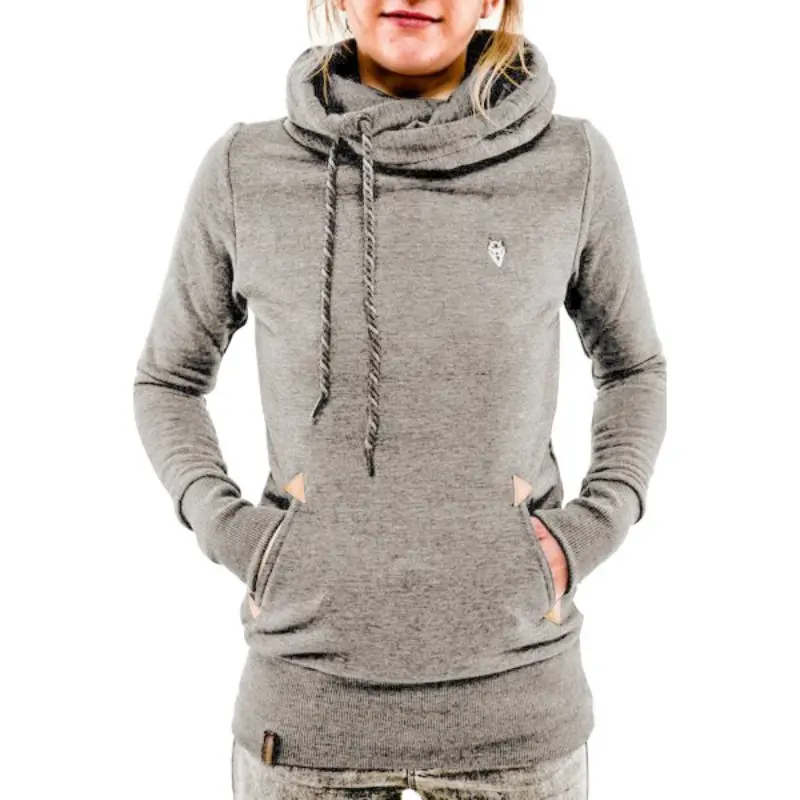Woman Hoodie Scarf Collar Long Sleeve Pocket Hooded Spring Hoodies Women Embroidery Sweatshirt Female | Женская одежда